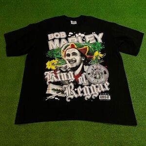 Vintage Bob Marley King of Reggae TShirt 2000s Y2K Pro5 Black Size XXL Band Tee